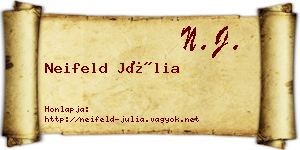 Neifeld Júlia névjegykártya